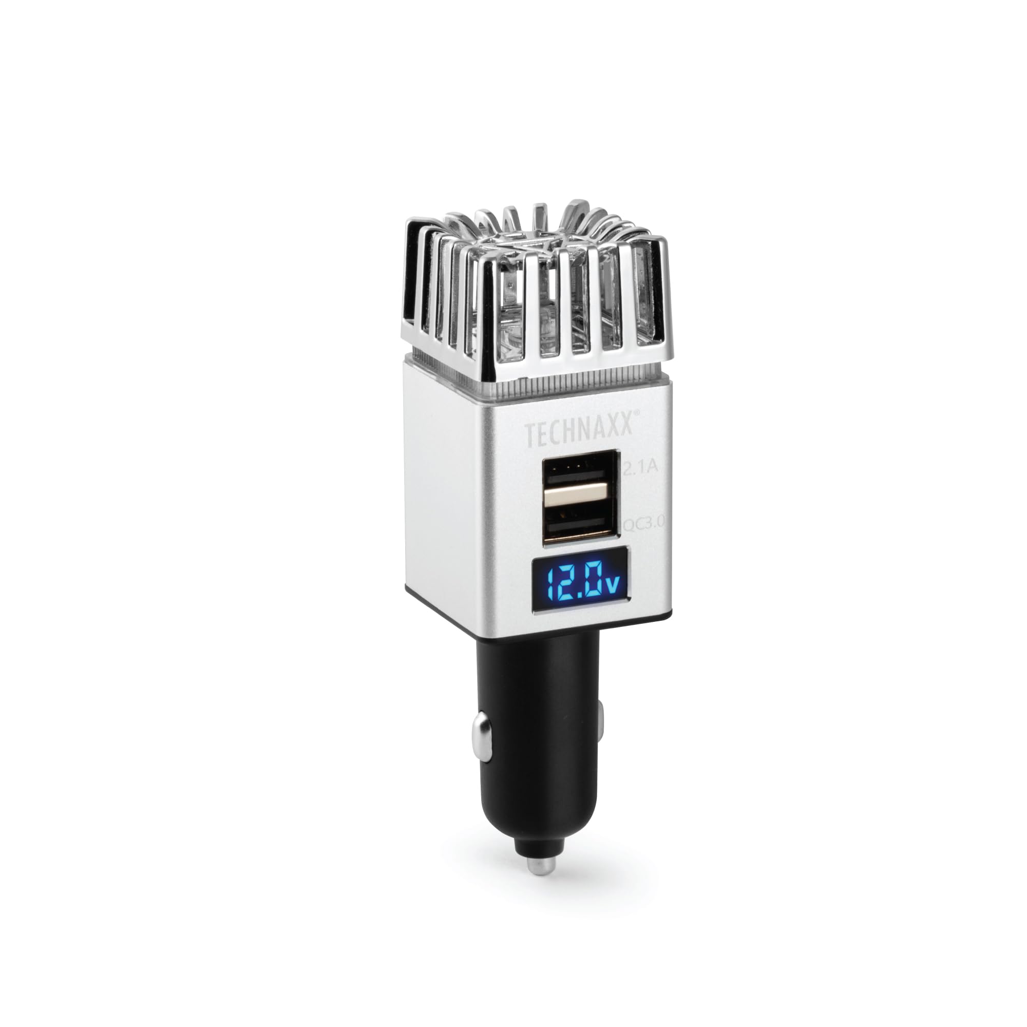 Technaxx Germany Car Air Purifier Ionizer Portable Freshener Removes Bad Smells Cigarettes Smoke Pet Odor Food Odor Ion Balance 2x USB Ports TX-130