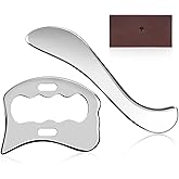 Rylpoint Guasha Massage Tool, Grade Stainless Steel Scraping Tool for Soft Tissue Upgrade Physical Therapy Stuff,Used for Back, Legs, Arms,Neck,Shoulder, Gua sha Tool…(S+Square Shaped)