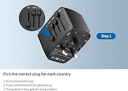 International Travel Adapter Voltage Converter to