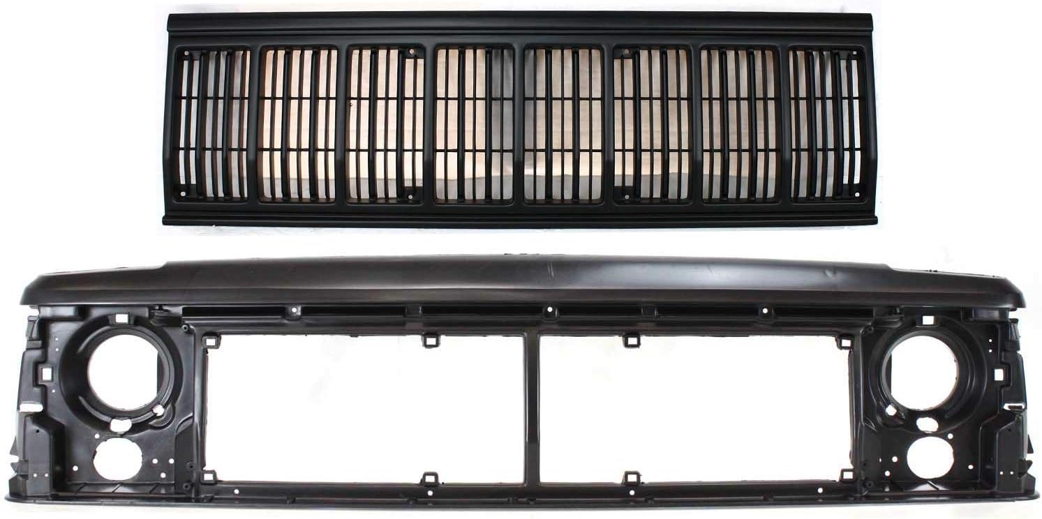Grille Assembly Compatible with 19911996 Jeep Cherokee with Header Panel Set of 2