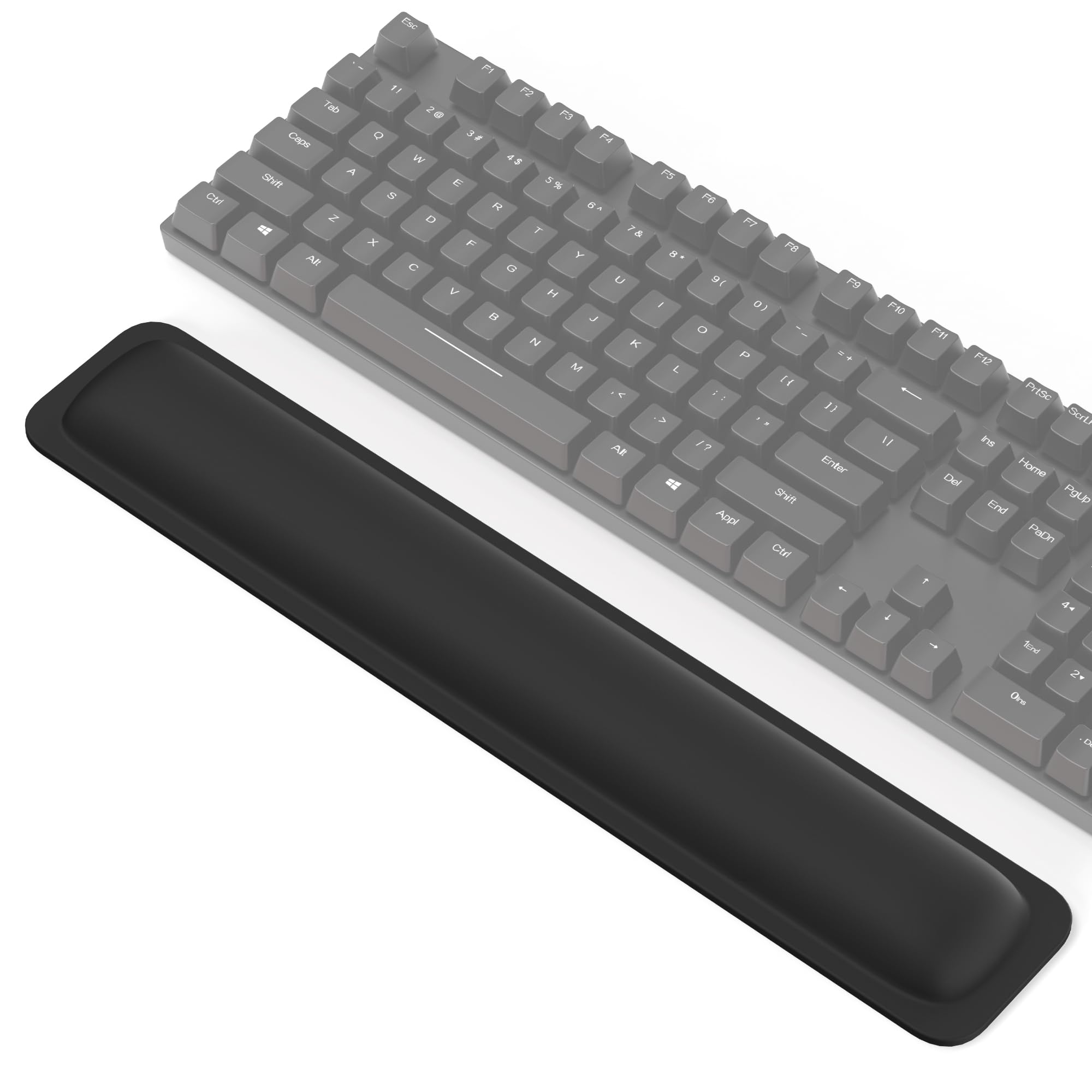 Photo 1 of TECKNET Wrist Rest for Computer Keyboard, Thicken Memory Foam Wrist Support Pad for Keyboard, Ergonomic Palm Rest for Pain Relief, Anti-Slip Rubber Base, 17x3.3 in, 1 inch (25mm), Black