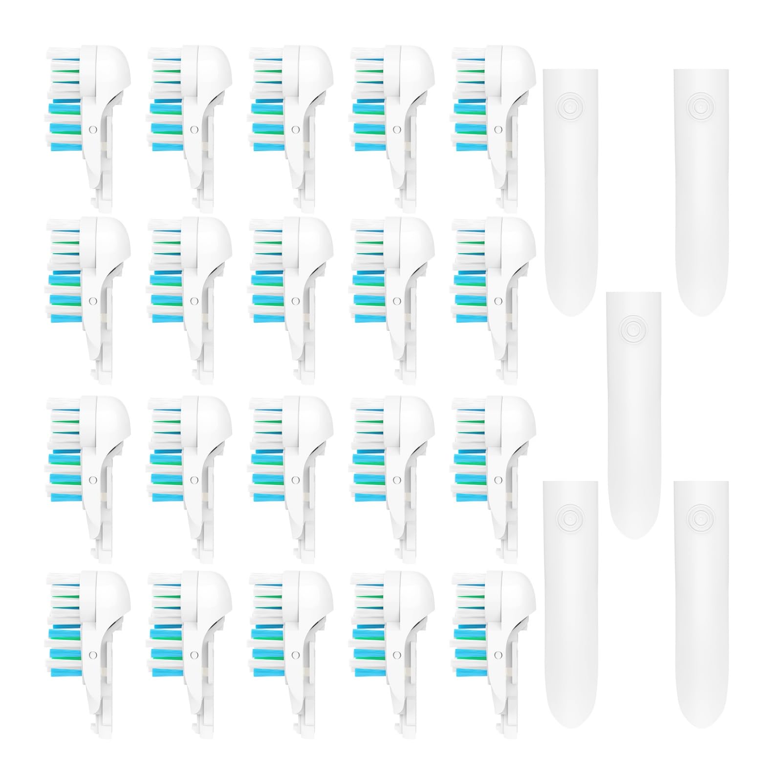Photo 1 of 20Pcs Spinbrush Oral Toothbrush Replacements Heads Dual Cross Action Clean Attachments Sensitive Brush Refill Rotating Sets 3D White Fit for Oral B 4732 3733 4734