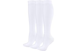 YUEDGE Women's Compression Socks for Women, 3 Pairs Knee High Compression Stockings for Travel Flight Athletic Running