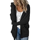 MEROKEETY Women's Long Sleeve Soft Chunky Knit Sweater Open Front Cardigans Outwear Coat