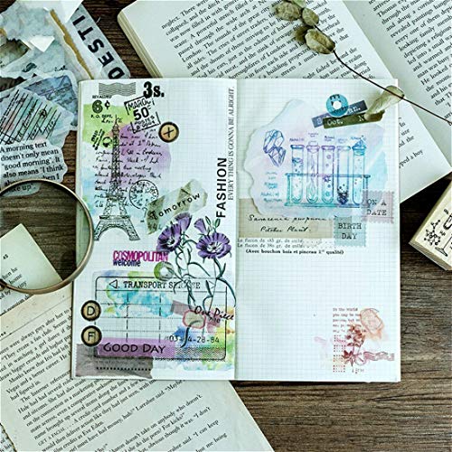 DIY Decorative Sticker, Vintage English Series Stamping Silver Sticker Washi Sticker for Diary Album Notebook Scrapbook Lifelog Cell Phone Notebook Suitcase Cute Stationery Sticker, Pack of 60pc (2#) - Thumbnail 3