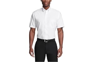 Van Heusen Men's Short Sleeve Regular Fit Oxford Solid Dress Shirt - Amazon Exclusive