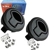 WJSKDQ Boat 2'' Flush Pull Slam Latch Black Plastic Round for RV Boat Door Latches Deck 1/4'' Door Cabinet Hardware of 2PCS