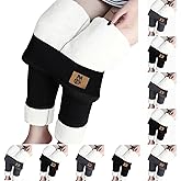 Fleece Lined Leggings Women Winter Warm Graphic Printed High Waisted Yoga Pants Outerwear Thermal Tights