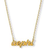 Sorority Shop Alpha Epsilon Phi Necklace — Retro Font Design with 18K Gold Plating, Alpha Epsilon Phi Gifts for Women