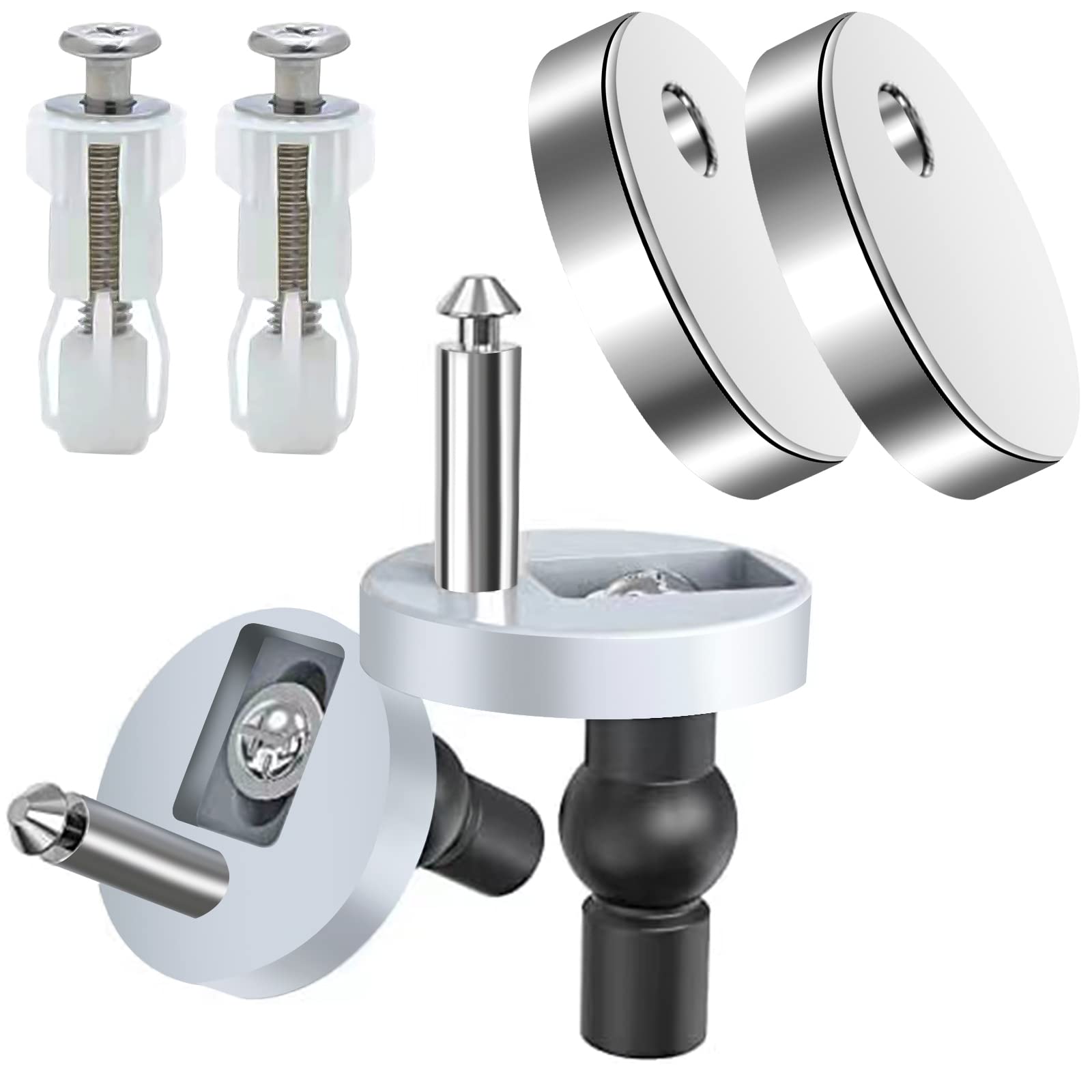 Toilet Seat Hinges Screws， Bolts Toilet Seats Fittings Fix Expanding Rubber Top Nuts Screws Universal Toilet Lid Seats Toilet Seat Replacement Parts Kit（3 kinds ）