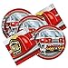 Fireman Fire Truck Themed Birthday Party Plates & Napkins Serves 16