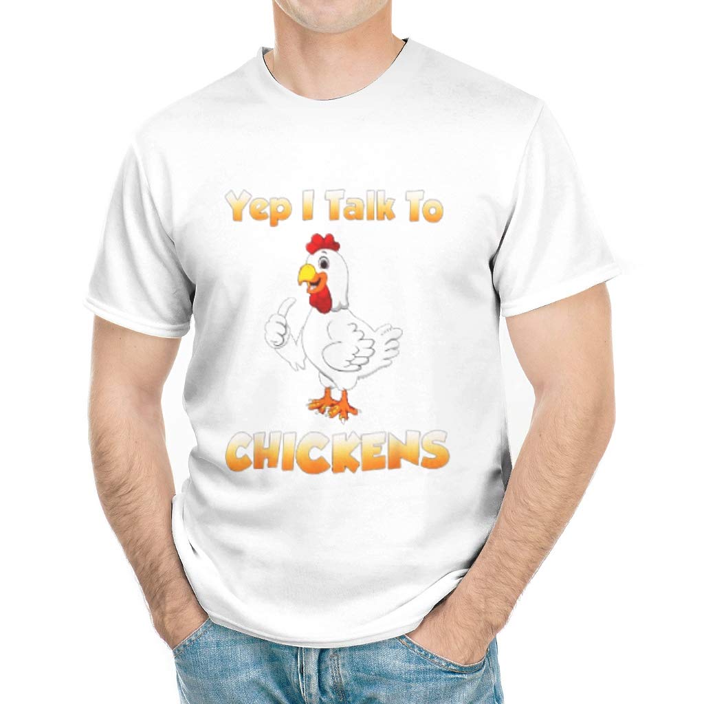Buy COOWKiee I Talk to Chickens Shirt, Funny Print for Men Gift Tee
