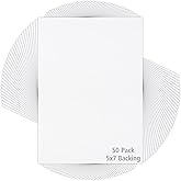 Mat Board Center, 50 Pack 5x7 White Backing Matte Boards, 4-ply Thickness, for Arts, Frames, Photos, Prints and More