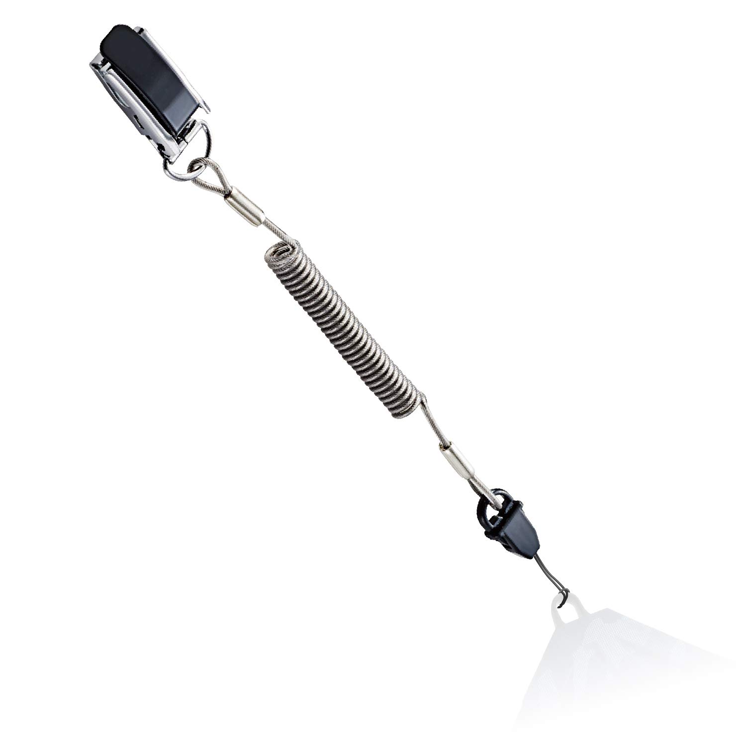 エレコム ストラップ クリップタイプ 携帯 スマホ クリップタイプ メタルクリップ [20cm~50cmまで伸びるステンレスワイヤー] ブラック P-STCS50BK商品画像