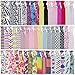 Mybigqueen No Crease Ouchless Elastics Hair Ties Styling Accessories Ribbon Ponytail Holders Bows Rubber Bands Fold Over Elastic For Women Girls Prints 100 ties