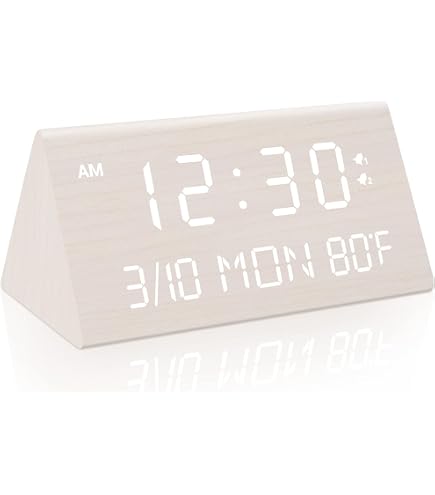 Temperature Calendar Display Digital Alarm Clock With Temperature Display & Pen Holder - 3 Level Brightness LED Desk Clock With Temperature Display And Pen Holder