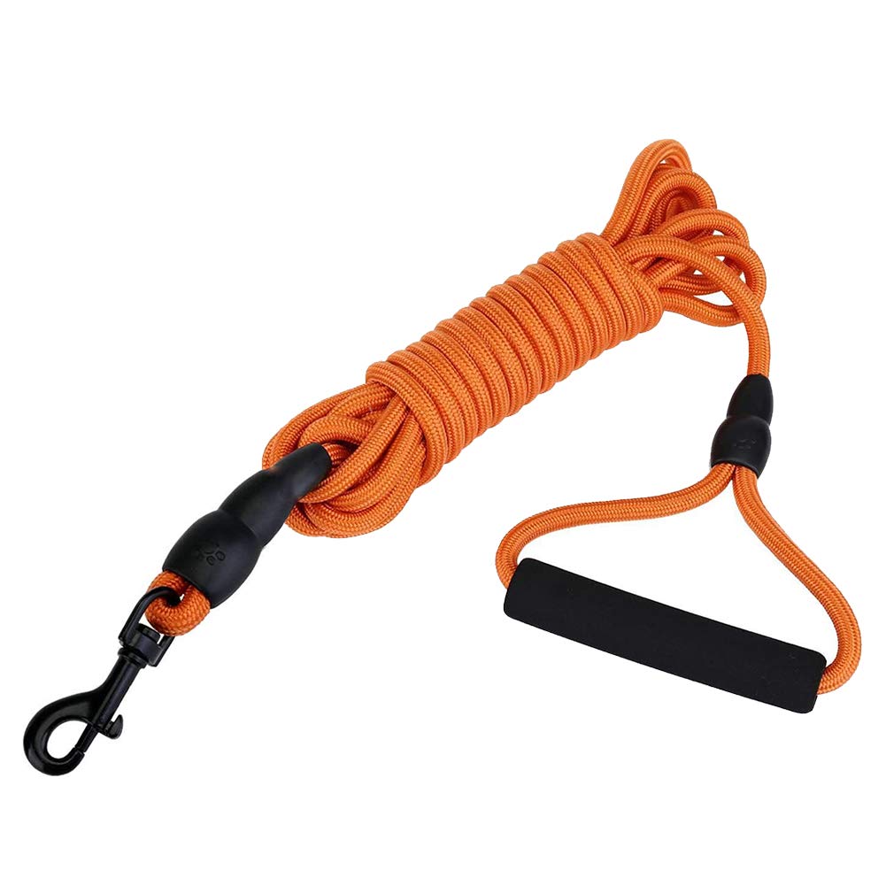 XYDZ Vivifying Dog Check Cord, 5M/16FT Long Dog Rope Lead with Handle Weather Resistant & Strong Material Long Rope Nylon Recall Obedience Line Leash for Puppy and Small Dogs, Orange