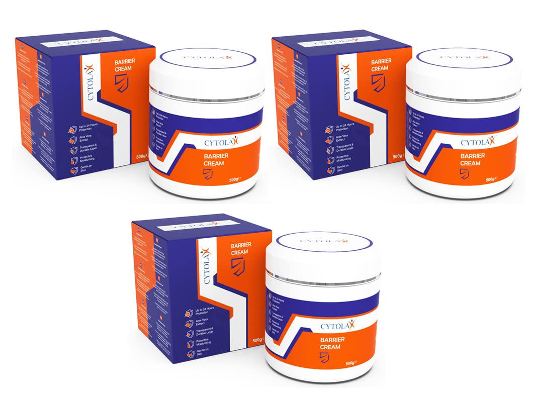 3pk Cytolax Barrier Cream 500g | Durable 24hour Protection | Prevents Skin Irritation & Sores | Improves Elasticity & Repairs Damaged Skin | Incontinence Cream with Shea Butter & Aloe Vera extracts