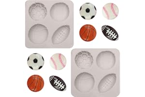 Ball Cake Silicone Molds Football Basketball Baseball Rugby Soccer Silicone Molds for Chocolate Sugar Candy Sports Ball Theme