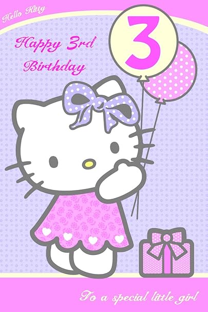 Fetes Occasions Speciales Hello Kitty Carte D Anniversaire Open Age 3rd 4th 5th 6th 7th 8th Fille Ma Niece Cartes De Voeux Papeterie