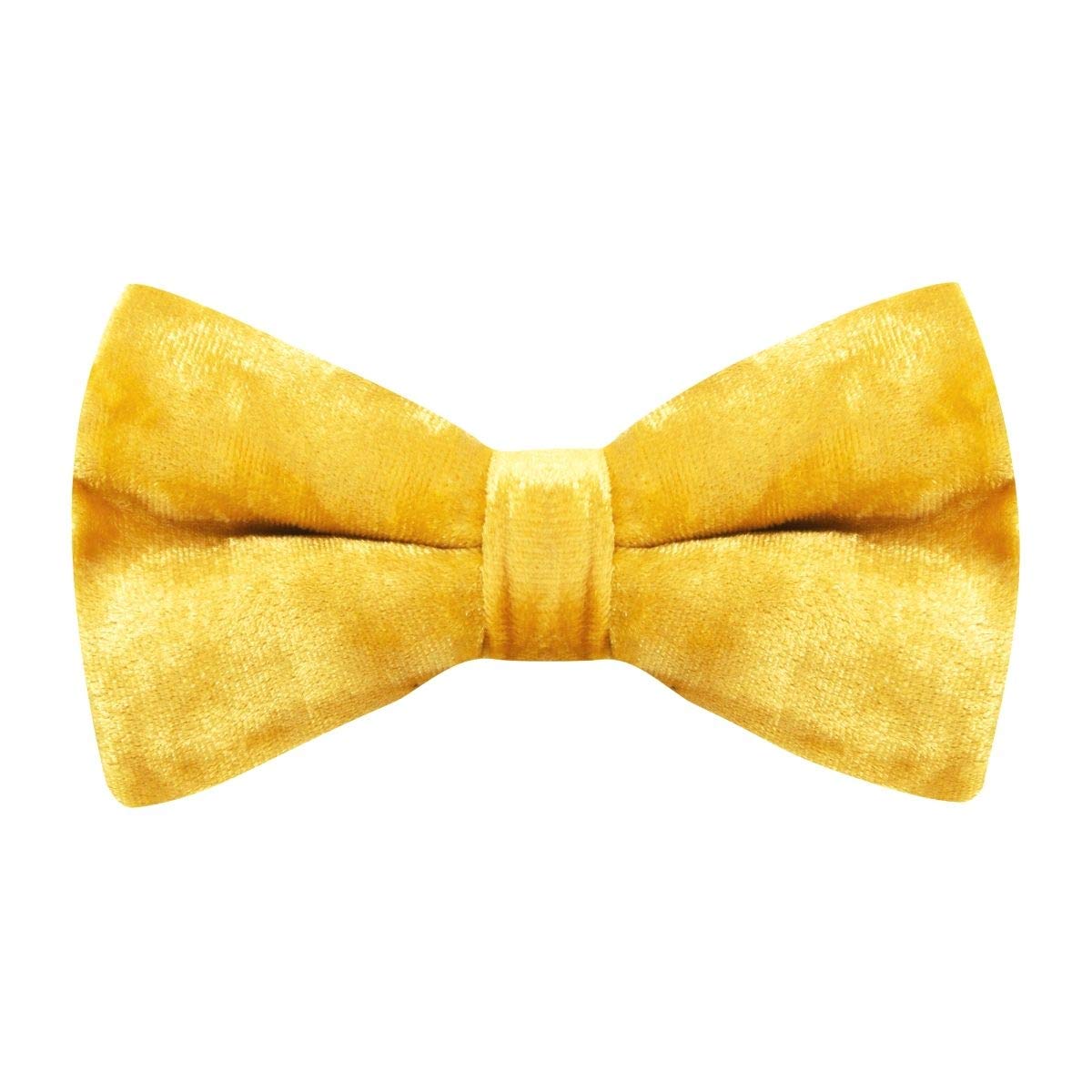 King & Priory Luxury Gold Crushed Velvet Pre-Tied Bow Tie