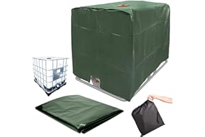 Water Tank Cover,IBC Tote Cover for 1000L 210D Oxford Cloth Coated with Storage Bag,IBC Container Tarpaulin Cover Water Tank 