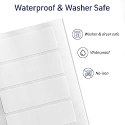 Avery No-Iron Fabric Labels, 1" x 3", Washer and