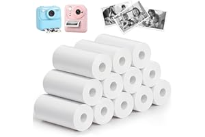 12 Rolls Instant Print Paper for Kids Camera, BPA-Free Thermal Paper Refill, HD Photo Printing Paper Roll (2.24 x 0.98 inch),