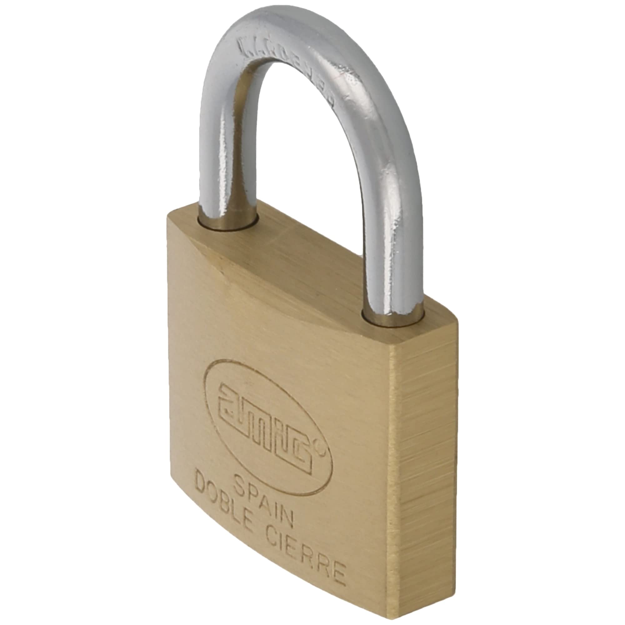 Amig - Security Padlock | Includes 2 Keys | Brass Body with Treated Steel Shackle | Ideal for Gym Lockers, Workshop Doors, Garages | Double Locking Mechanism | Width: 40 mm — image 1