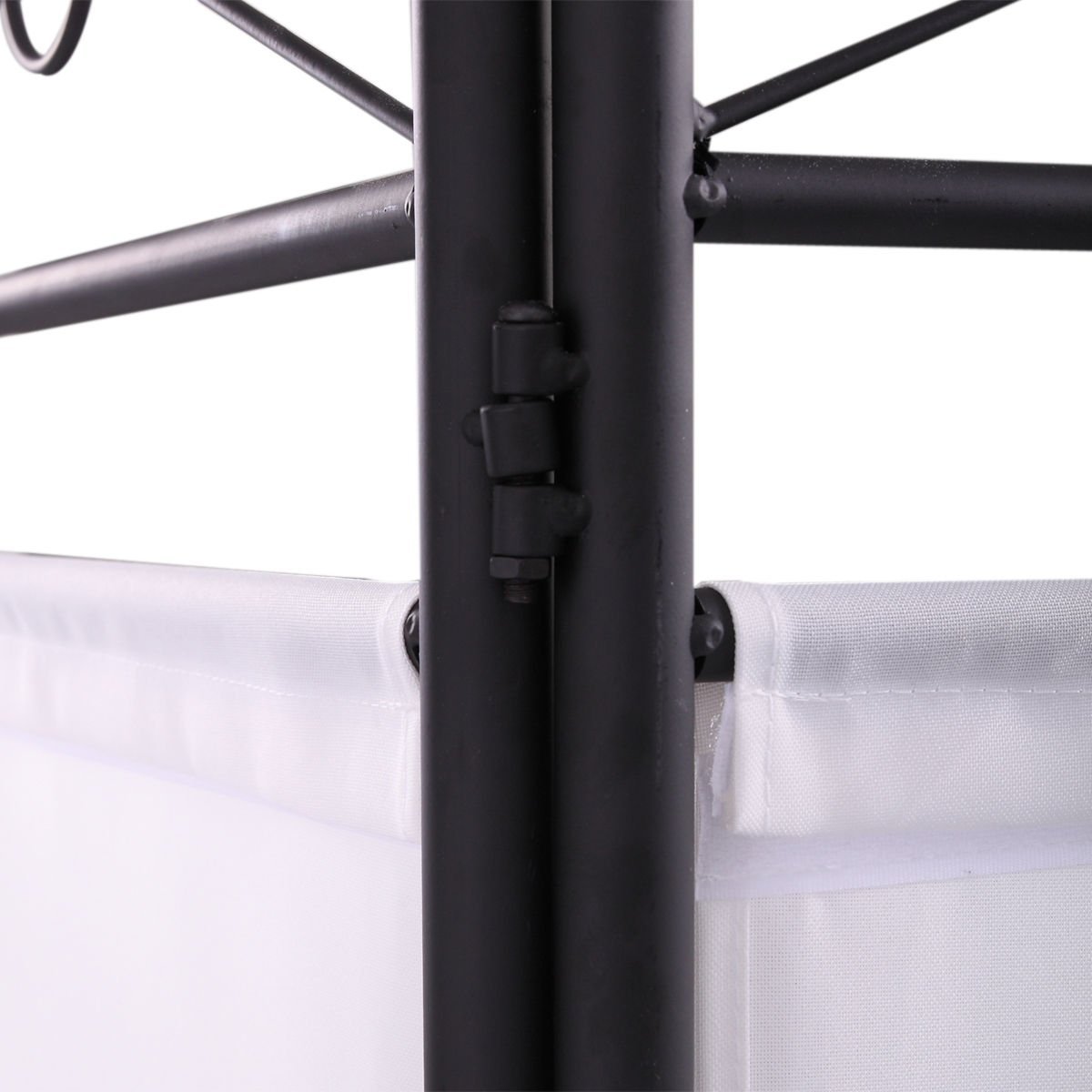 Sandinrayli 4-Panel Steel Room Divider Screen Fabric Folding Partition Home Office Privacy Screen, White: Industrial & Scientific