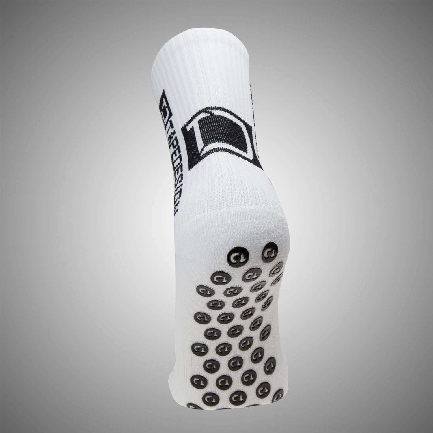 Tapedesign Mens Classic Grip Socks Cotton White One Size - Image 4