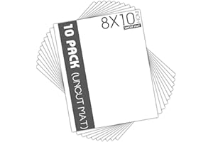 MBC MAT BOARD CENTER Mat Board Center, Pack of 10 8x10 White Uncut Mat Boards, Acid Free, 4-Ply Thickness, White Core, Great for Pictures, Photos, Framing Backing