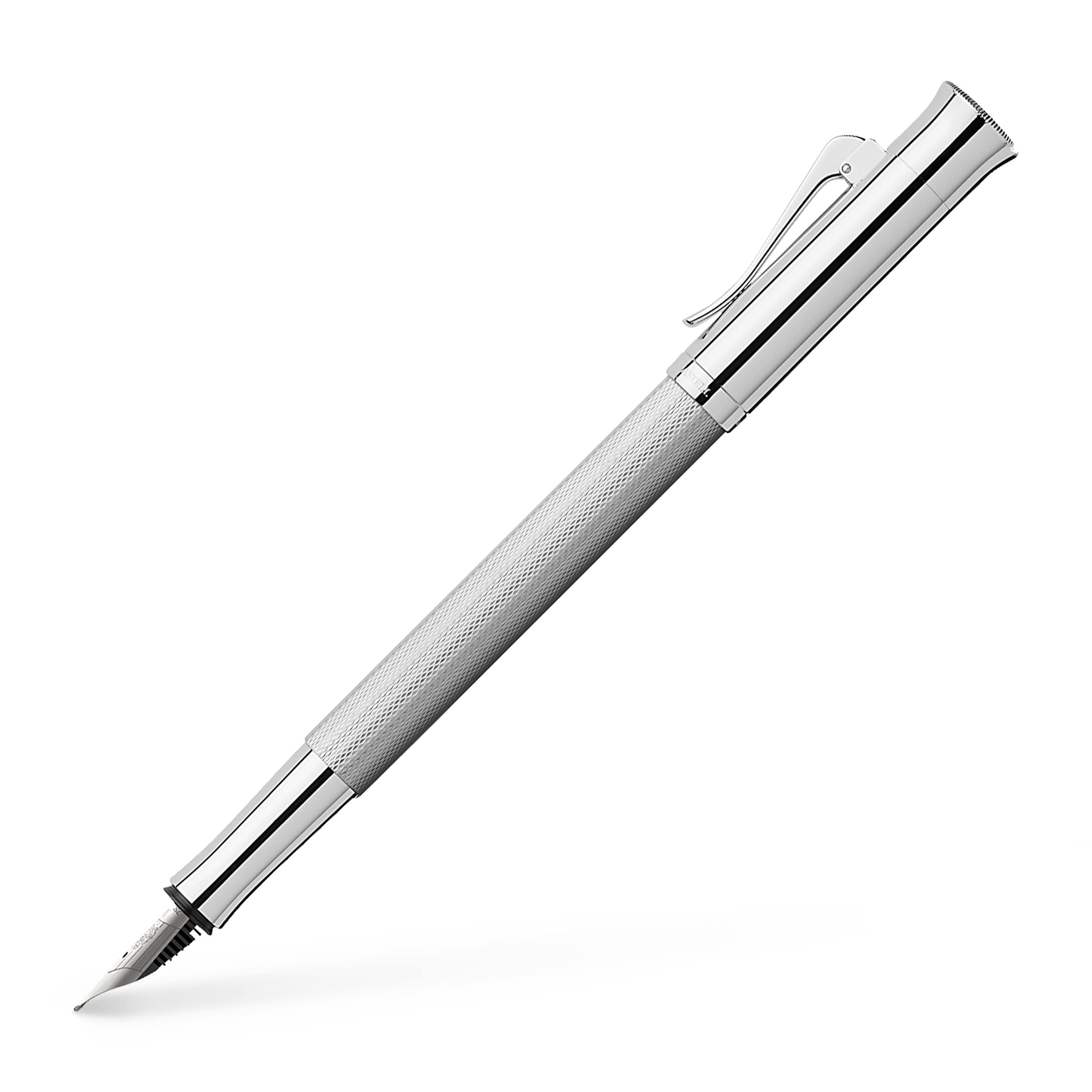 Graf von Faber-Castell Medium Guilloche Fountain Pen - Rhodium