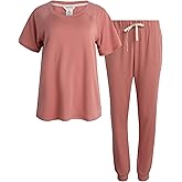 Lucky Brand Women's 2-Piece Pajama Set – Soft Sleepwear with Short Sleeve Shirt and Jogger Pants with Pockets (S-XL)