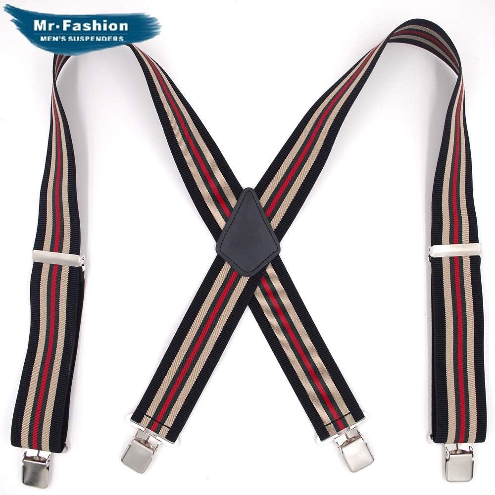 Fashion Mens Braces Braces For Men 4 Clips Durable Suspenders Strong