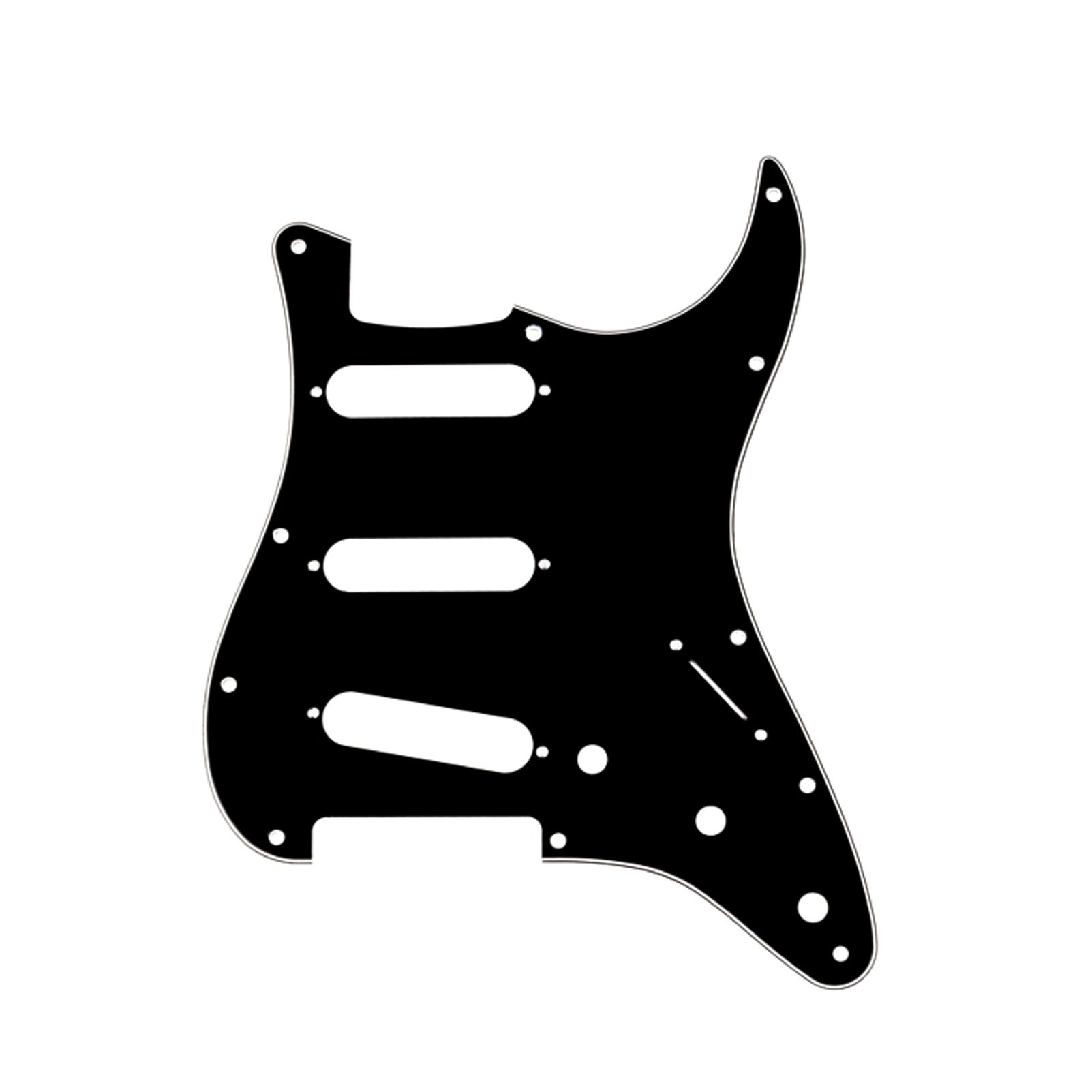 Musiclily 11 Hole SSS Strat Pickguard Scratch Plate for Fender USA/Mexican Standard Stratocaster Modern Style Electric Guitar, 3Ply Black โ image 1