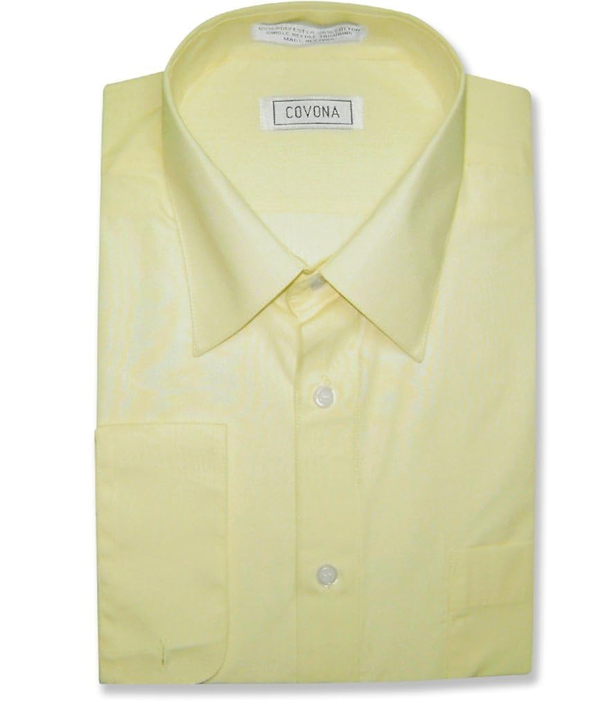 Men's Solid YELLOW Lemon Color Dress Shirt w/Convertible Cuffs at