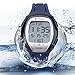 Temperature Sensor Watches Digital Watches Waterproof Sports Watch EL Backlight Stopwatch Thermometer Watch (Blue)