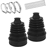 HHZL Universal CV Boot Repair Kit, Silicone Waterproof Dustproof Axle CV Joint Boot Set with 4 Stainless Steel Clamps &amp; 6 Cable Ties, Highly Flexible Constant Velocity Joint Boots for Shaft 19mm-24mm