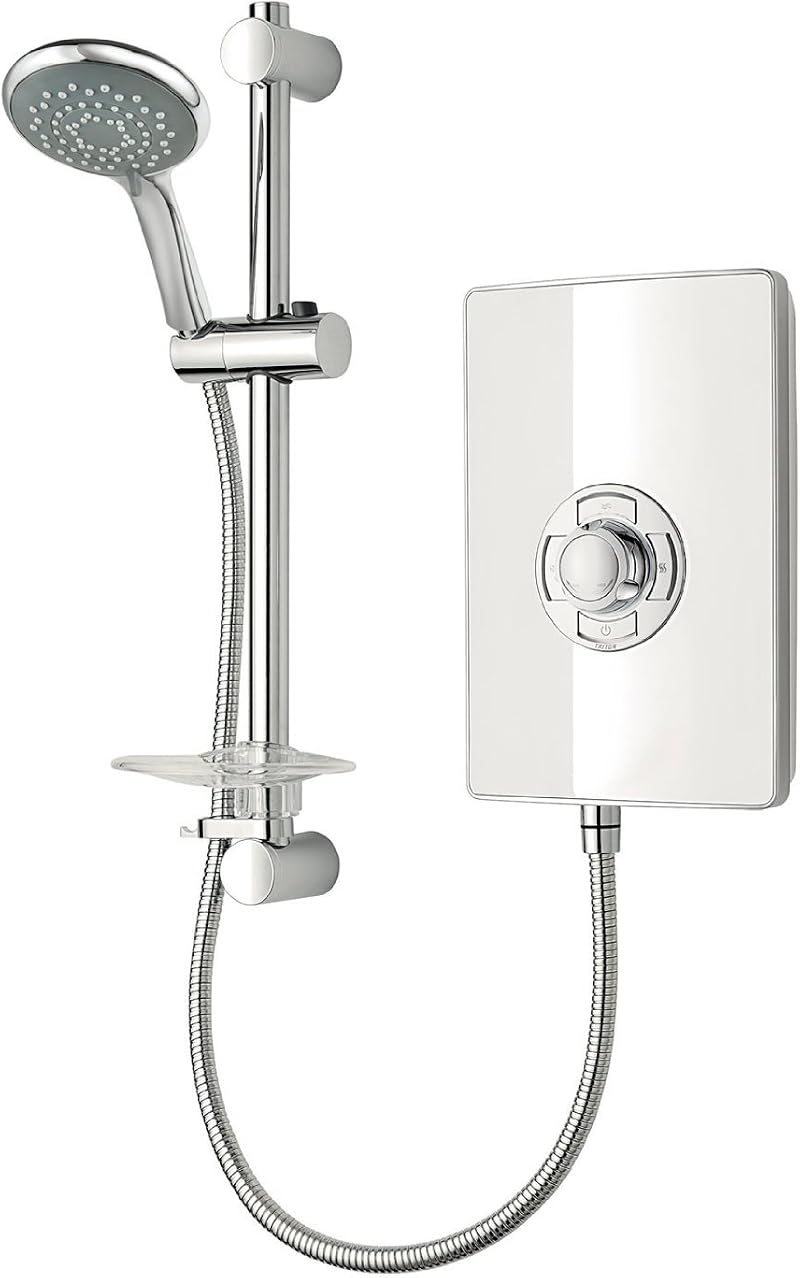 Triton Collection 2 Electric Shower 9.5kW White Gloss Aspirante I with Hose