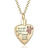 Fashion Pet Cremation Jewelry Stainess Steel Heart Keepsake Ashes Necklace Dog Cat Paw Memorial Urn Pendant