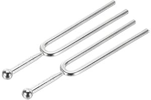 MECCANIXITY 2pcs Tuning Fork, Standard a 440 Hz Tuner Tone Tool for Musical Instruments Violin Guitar Tuner Device, Silver