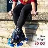 M.Y X-Skate Adjustable Blue Quad Roller Skates for Kids Medium UK 2-5 view 5