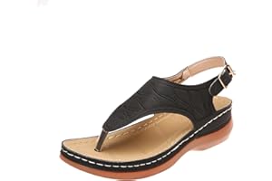 JURANMO Orthopedic Sandals for Women Arch Support Flip Flops Platforms Wedge Sandals Breathable Anti Slip Sandals