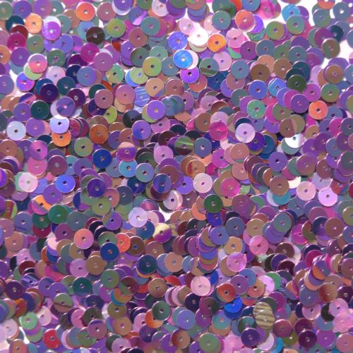 6mm flat sequin paillettes ~ Violet Purple Crystal Iris Rainbow ~ Made in USA Loose paillette sequins for embroidery, applique, arts, crafts, bridal wear and embellishment.