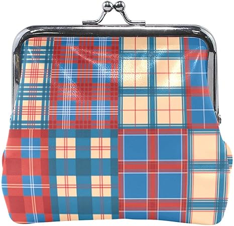 blue plaid purse