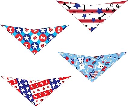 red white and blue dog bandana