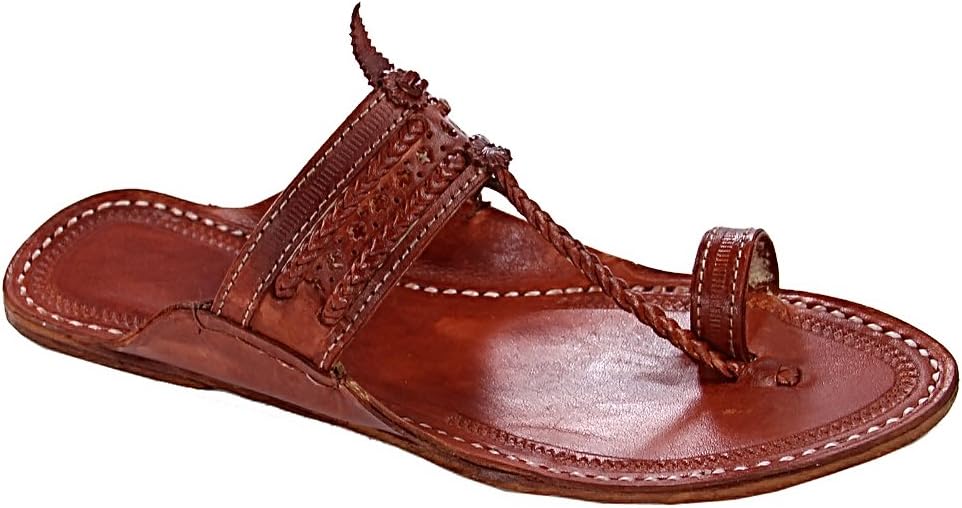 KORAKARI Different Looking Red Brown Pointed Kolhapuri Chappal for Men KRKA-M-284_10