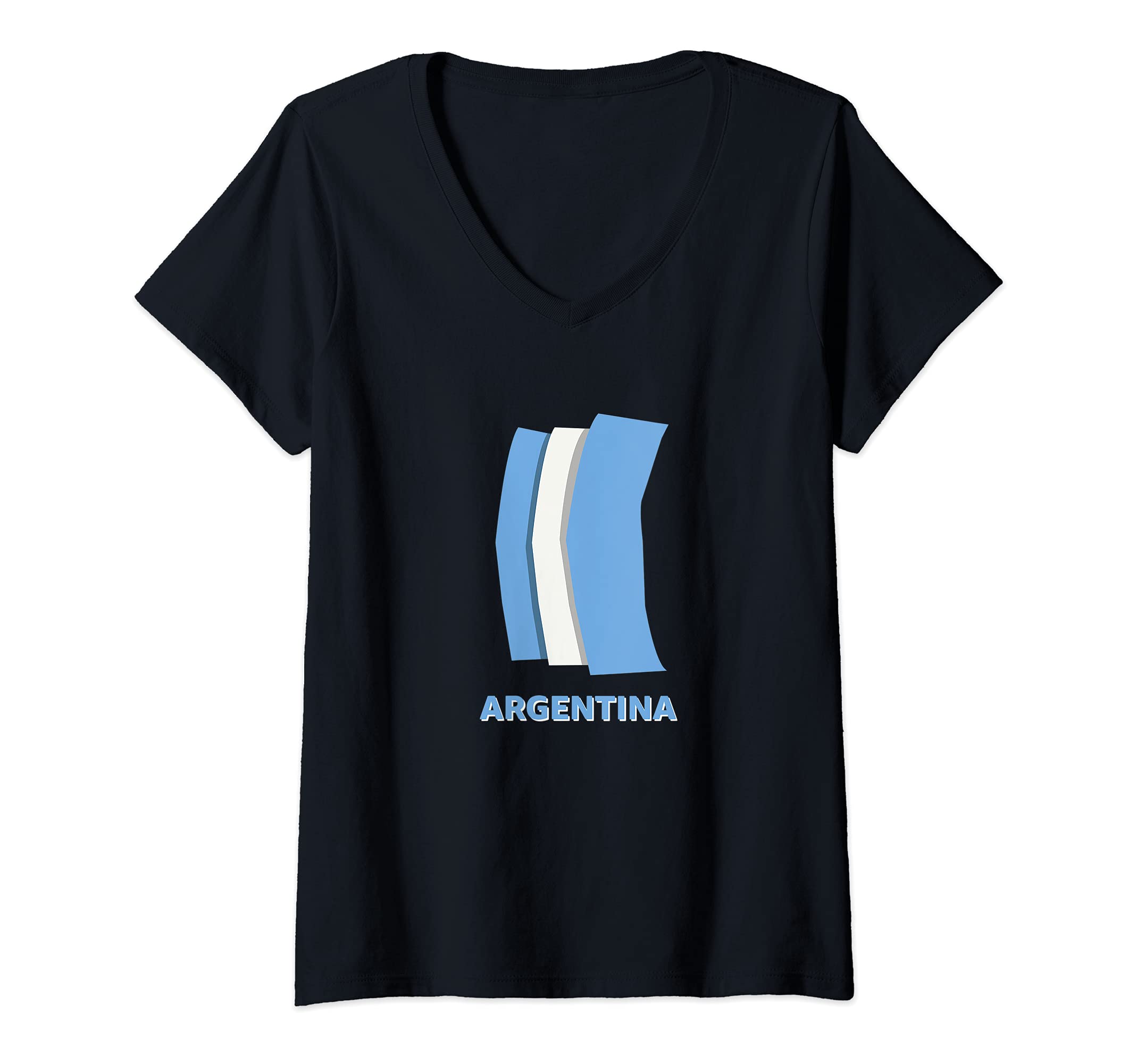 Womens Flag Argentina V-Neck T-Shirt