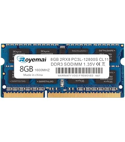 8GB 2Rx8 PC3L 12800S DDR3L 1600 MHz Sodimm RAM 1.35V PC3